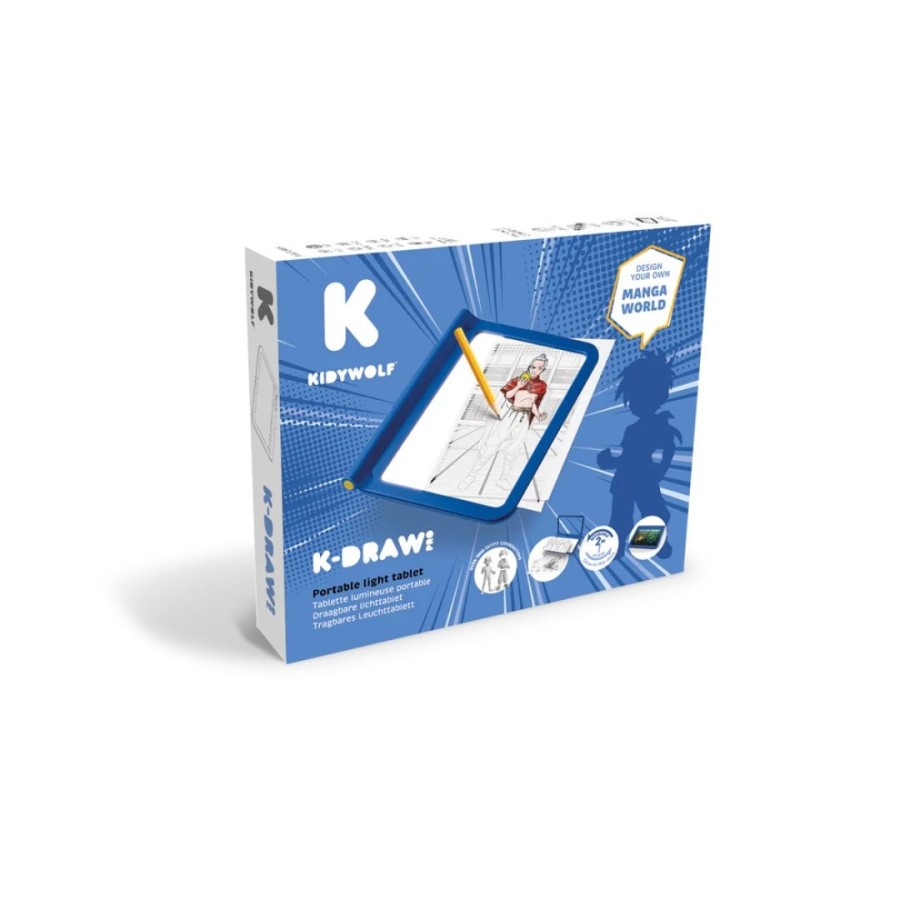 Tablet Ζωγραφικής Kidywolf με Φως, 2 Όψεων με οθόνη LΕD & Μαυροπίνακα με Σχέδια Χαρακτήρων Manga