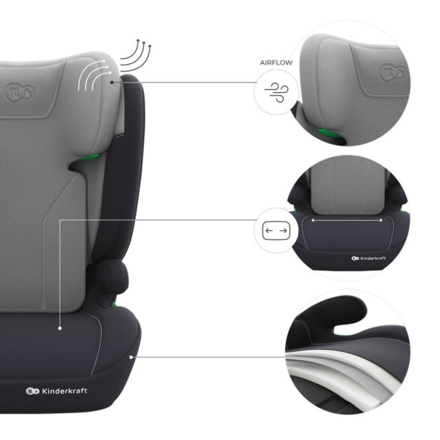 Παιδικό Κάθισμα Αυτοκινήτου Kinderkraft I-SPARK 2 PLUS i-Size 100-150cm Grey