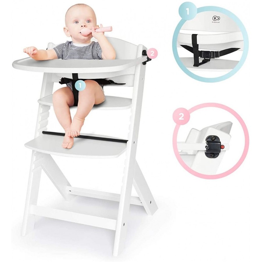 Παιδική Καρέκλα Φαγητού Kinderkraft Enock Full White