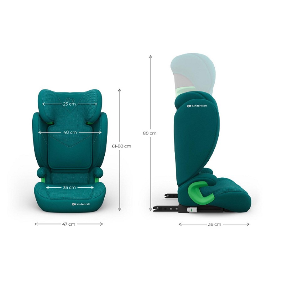 Παιδικό Κάθισμα Αυτοκινήτου 15-36kg Kinderkraft Junior Fix 2 Plus i-Size Green
