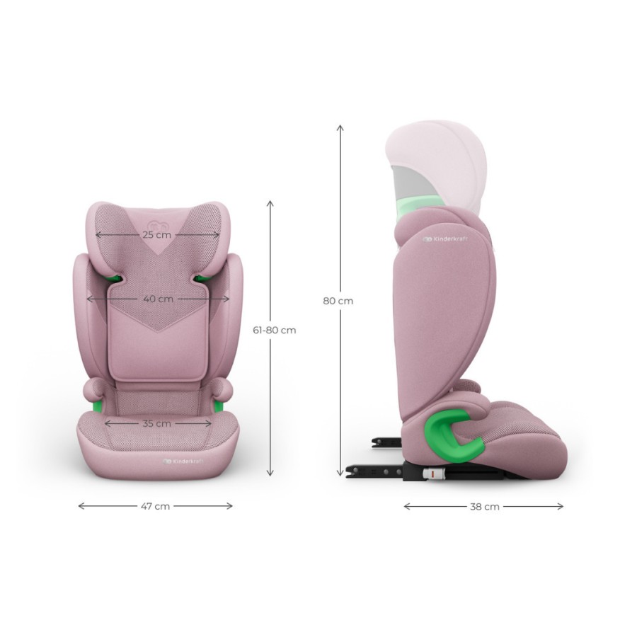 Παιδικό Κάθισμα Αυτοκινήτου 15-36kg Kinderkraft Junior Fix 2 Plus i-Size Pink