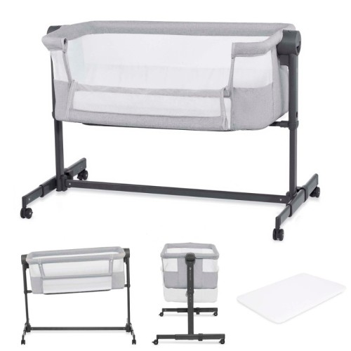 Ρυθμιζόμενο Βρεφικό Λίκνο με Στρώμα Kinderkraft NESTE UP 2 Grey