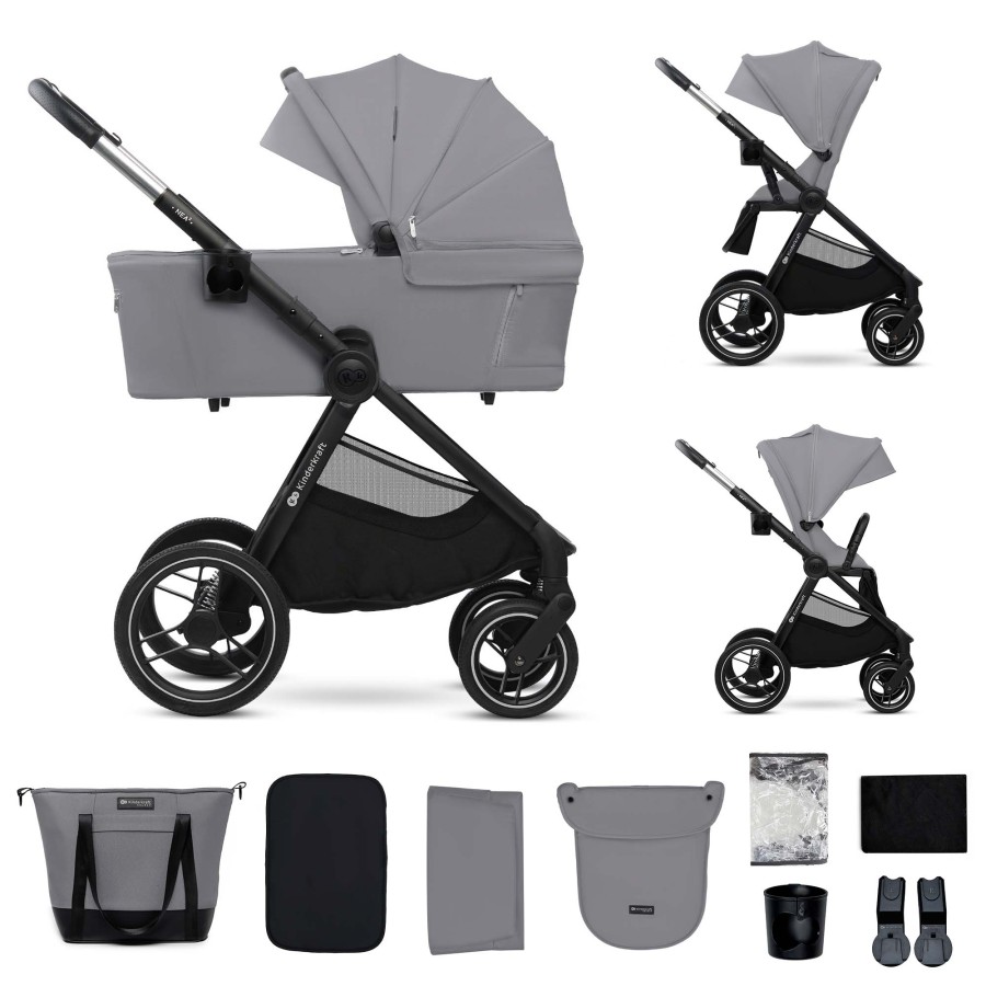Παιδικό Σύστημα Μεταφοράς 2 σε 1 Kinderkraft ΝΕΑ 2 Platinum Grey με Πορτ-Μπεμπέ