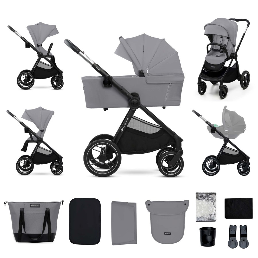 Παιδικό Σύστημα Μεταφοράς 2 σε 1 Kinderkraft ΝΕΑ 2 Platinum Grey με Πορτ-Μπεμπέ