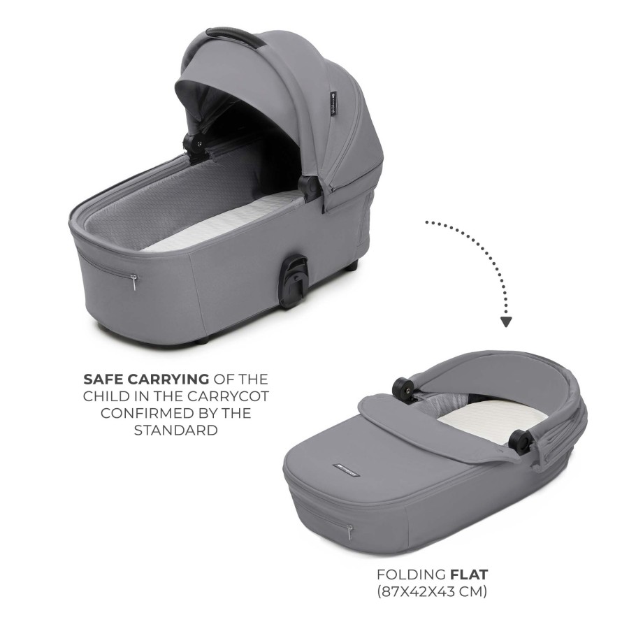 Παιδικό Σύστημα Μεταφοράς 2 σε 1 Kinderkraft ΝΕΑ 2 Platinum Grey με Πορτ-Μπεμπέ
