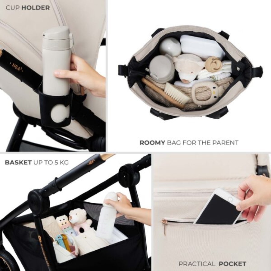 Παιδικό Σύστημα Μεταφοράς 2 σε 1 Kinderkraft ΝΕΑ 2 Platinum Grey με Πορτ-Μπεμπέ