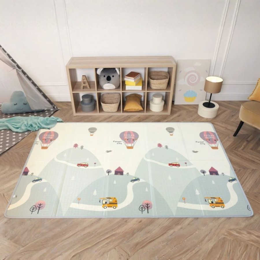 Kiokids Αφρώδες Χαλάκι Δαπέδου Διπλής Όψεως Mountains 150x200εκ. 0m+