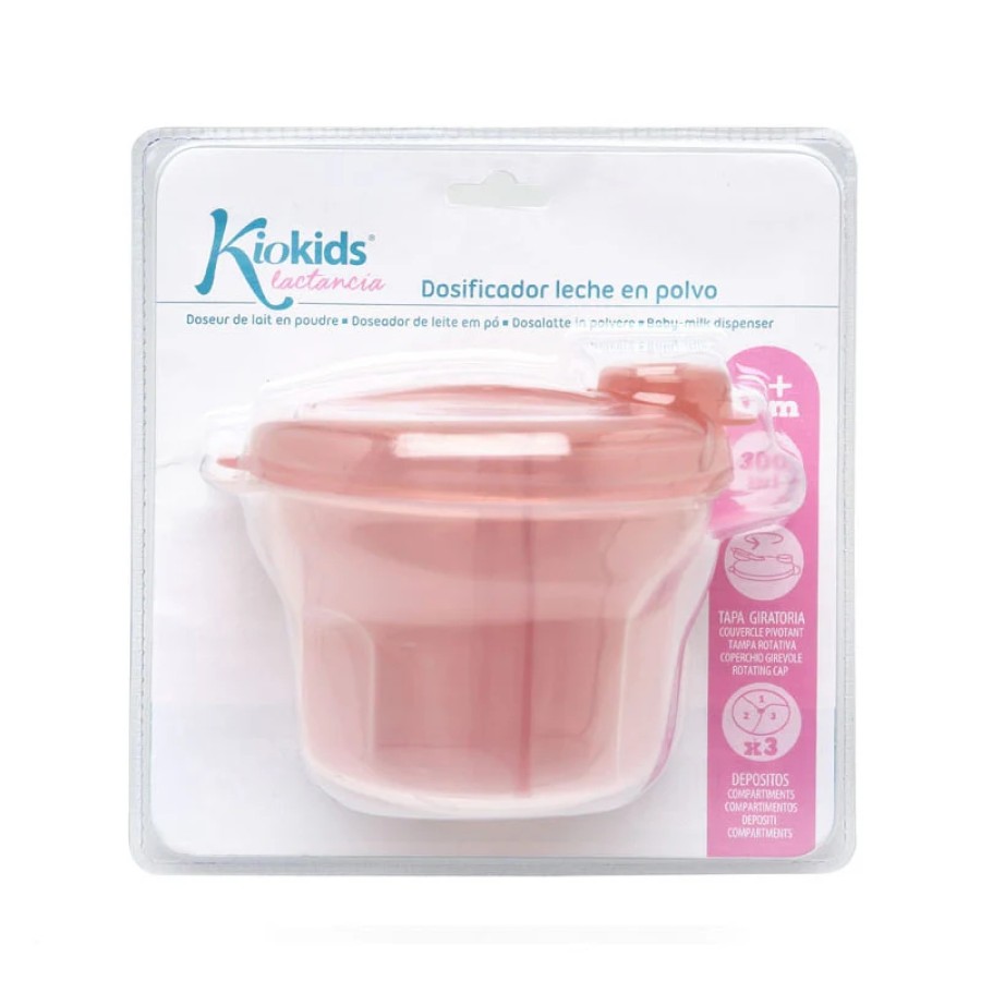 Kiokids Δοσομετρητής Βρεφικής Σκόνης Γάλακτος 3 Θέσεων Ροζ 300ml