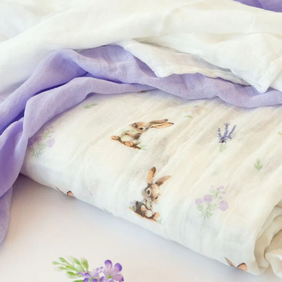 Kiokids Μουσελίνα Bamboo Lavender Bunny 70x70εκ. Σετ 3τμχ.