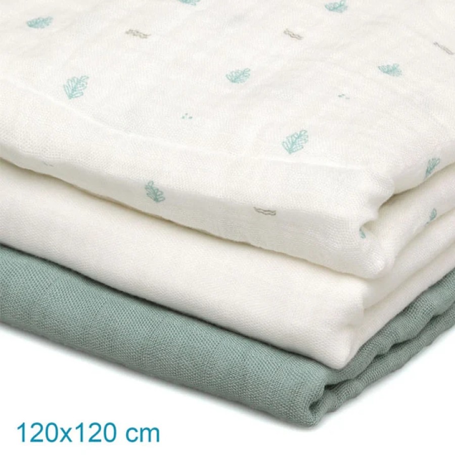 Kiokids Μουσελίνα Bamboo Petit Mint 70x70εκ. Σετ 3τμχ.