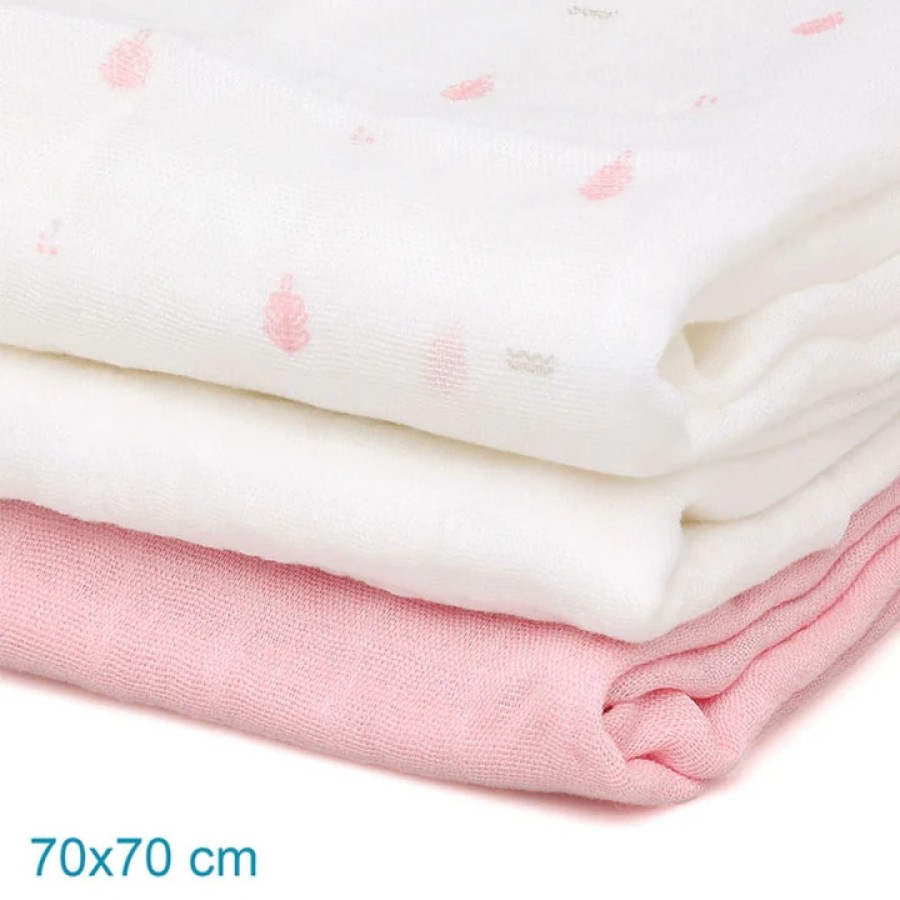 Kiokids Μουσελίνα Bamboo Petit Pink 70x70εκ. Σετ 3τμχ.