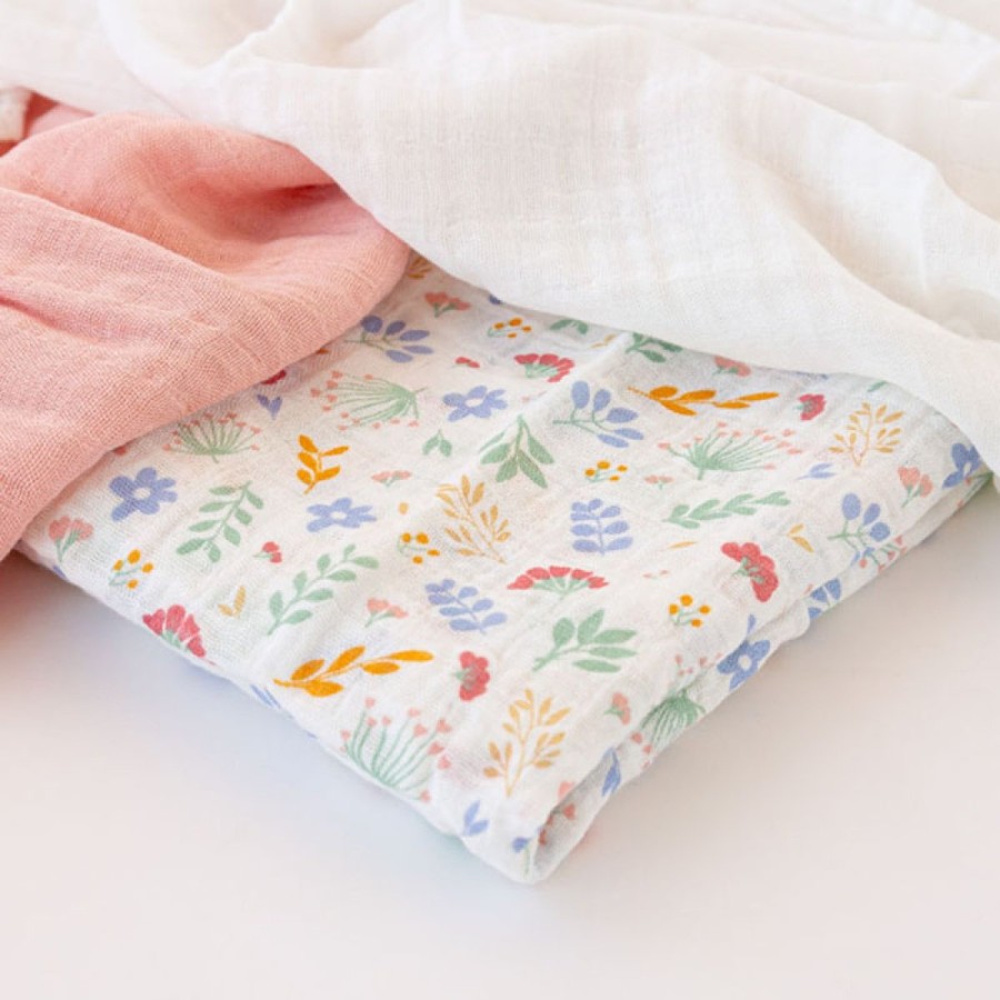 Βρεφική Μουσελίνα Bimbidreams Bamboo Spring Ροζ 70x70εκ. Σετ 3τμχ.