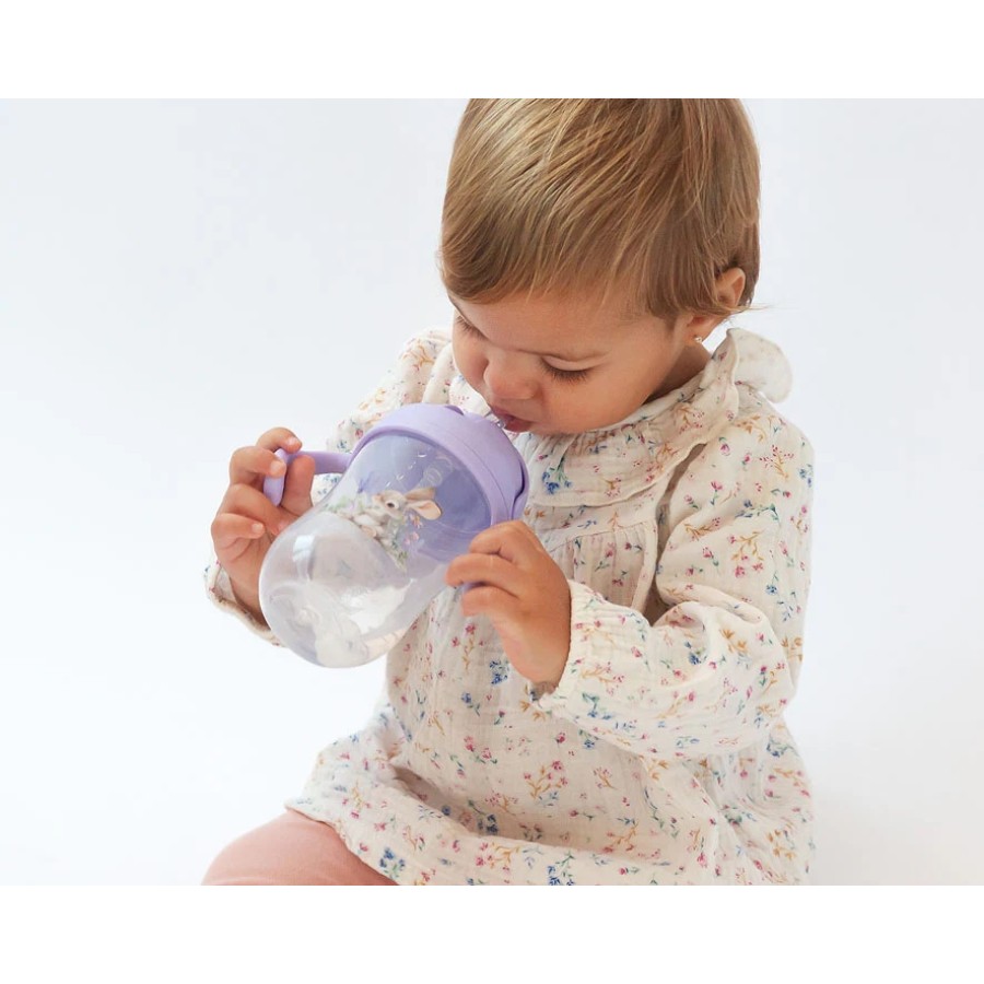 Kiokids Παιδικό Παγούρι με Λαβές Lavender Bunny 300ml 6m+