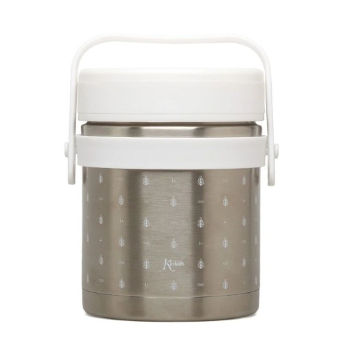 Kiokids Βρεφικό Ανοξείδωτο Θερμός 1L με 2 Δοχεία (300ml+400ml) White