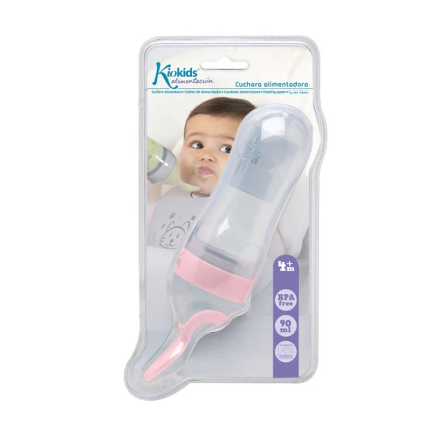 Kiokids Τροφοδότης Πολτοποιημένης Τροφής 90ml Ροζ 6+ Μηνών