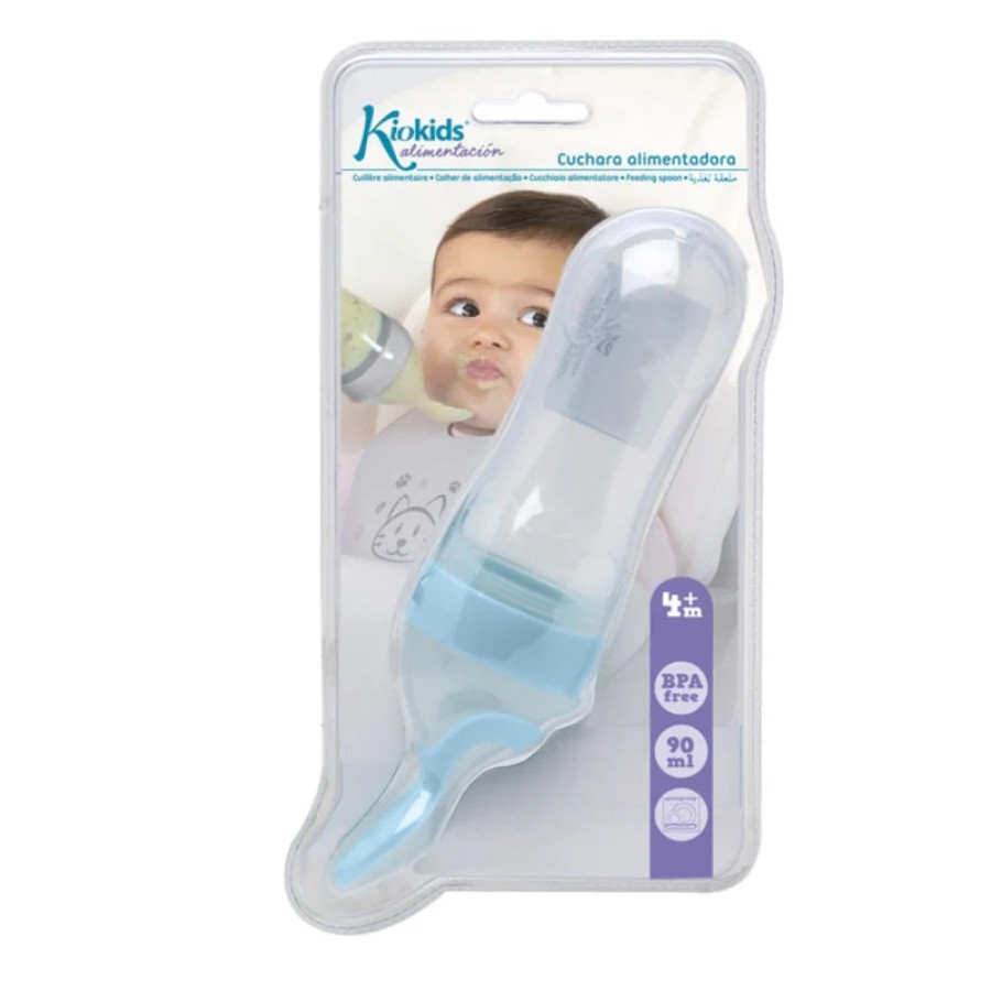 Kiokids Τροφοδότης Πολτοποιημένης Τροφής 90ml Σιέλ 6+ Μηνών