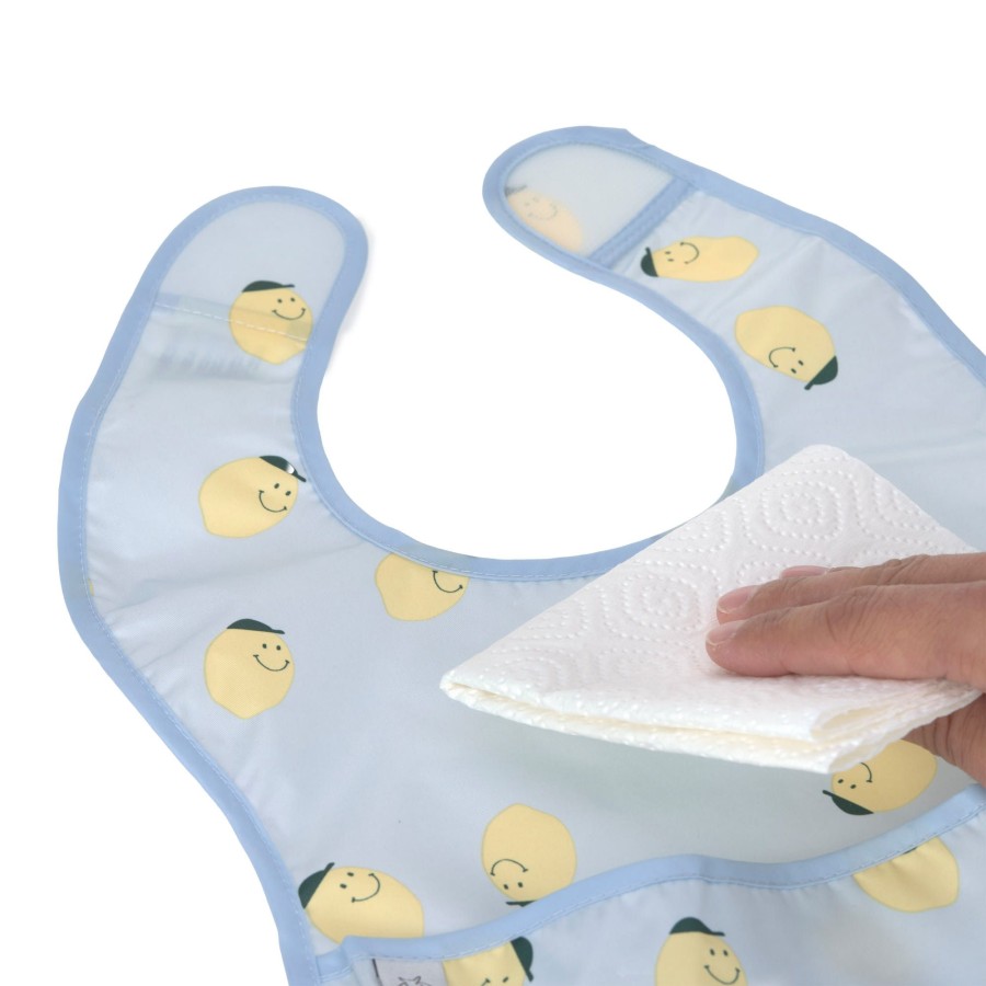Lassig Αδιάβροχη Σαλιάρα με Τσέπη Happy Fruits Lemon 2τμχ.
