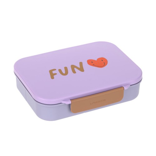 Lassig Παιδικό Φαγητοδοχείο με Χωρίσματα Little Gang Heart Lilac