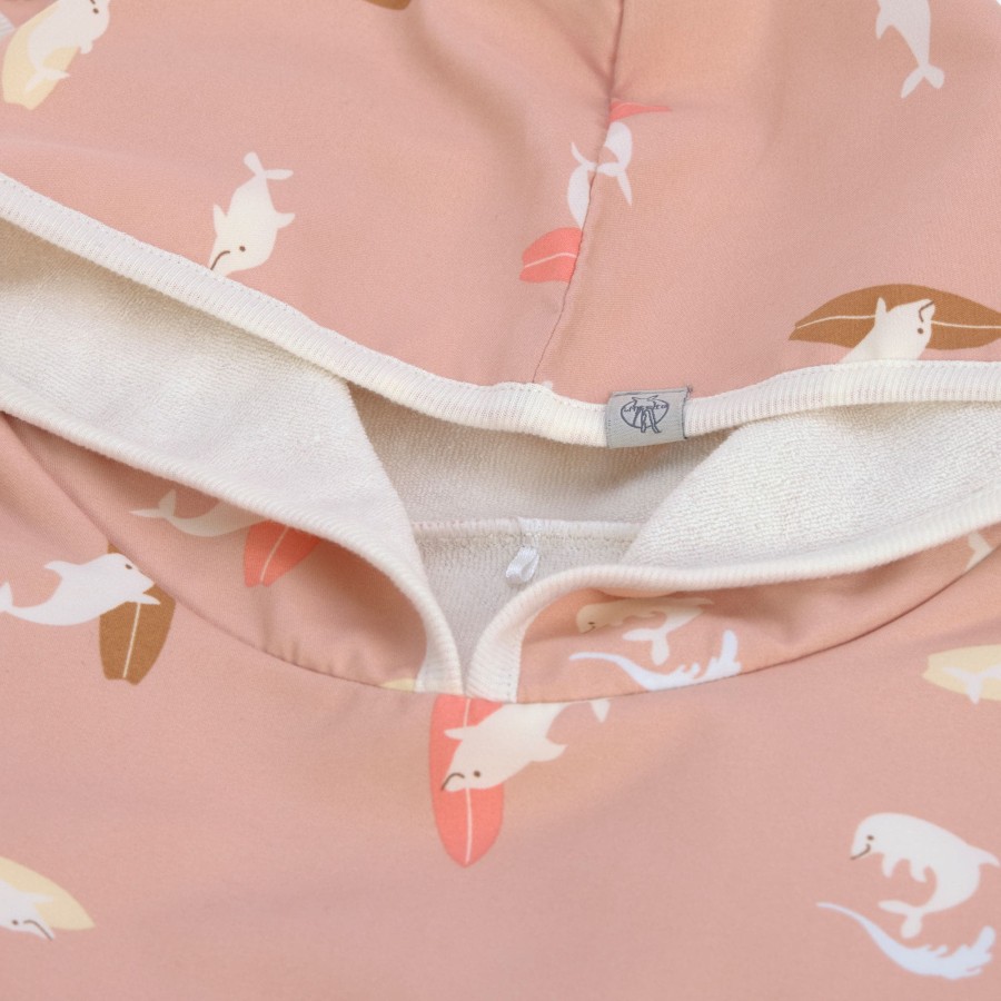 Lassig Παιδικό Πόντσο Παραλίας με Προστασία UPF 80 Dolphin Peach 60x60εκ.