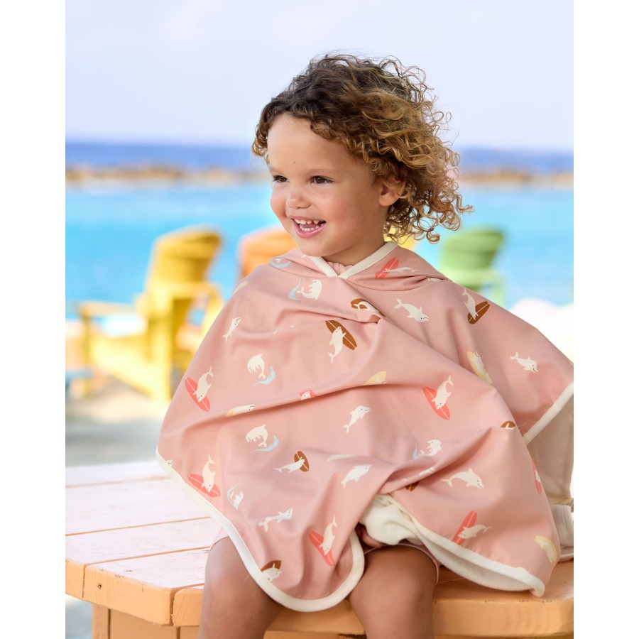 Lassig Παιδικό Πόντσο Παραλίας με Προστασία UPF 80 Dolphin Peach 60x60εκ.