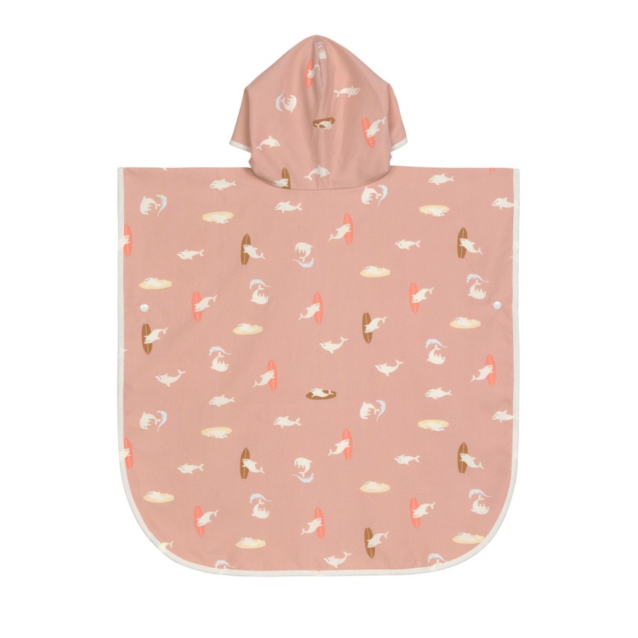 Lassig Παιδικό Πόντσο Παραλίας με Προστασία UPF 80 Dolphin Peach 60x60εκ.