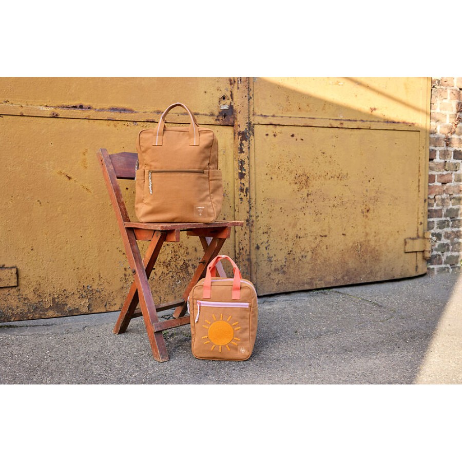 Lassig Παιδική Tσάντα Πλάτης Small Little One & Me Square Caramel