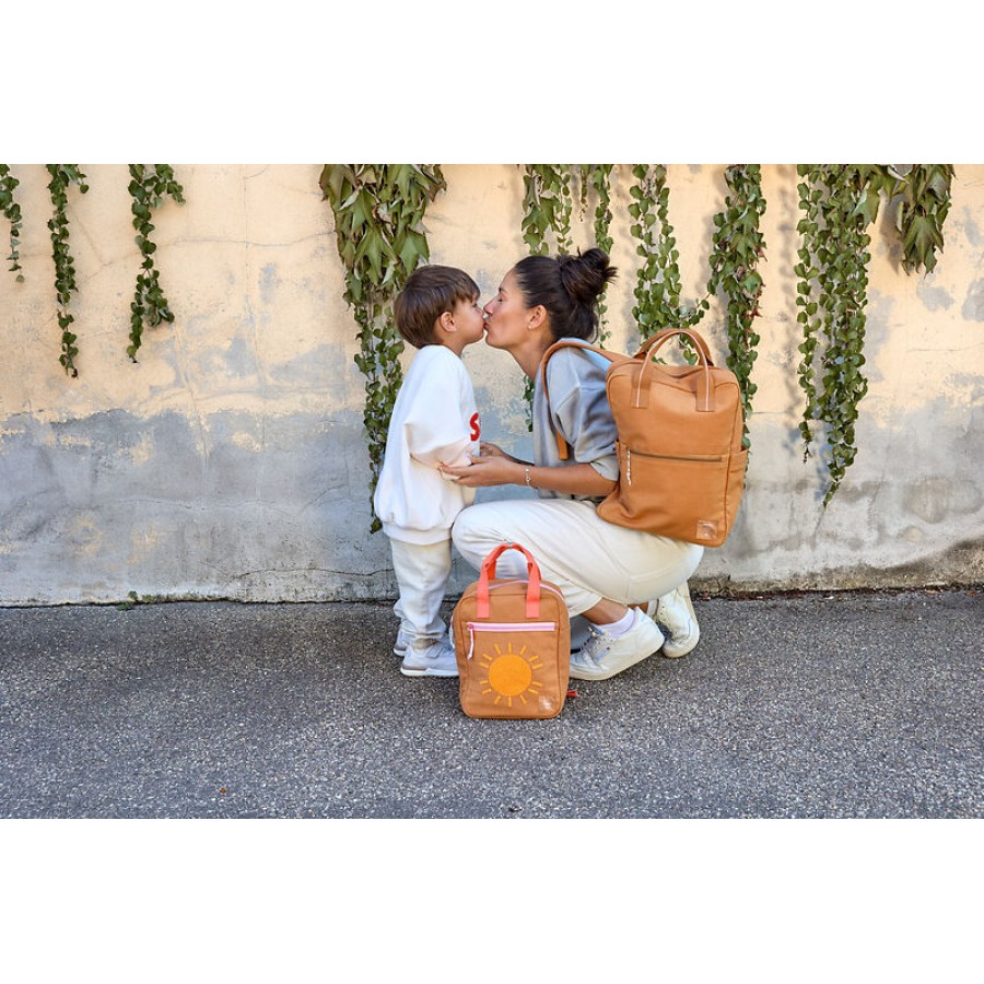 Lassig Παιδική Tσάντα Πλάτης Small Little One & Me Square Caramel