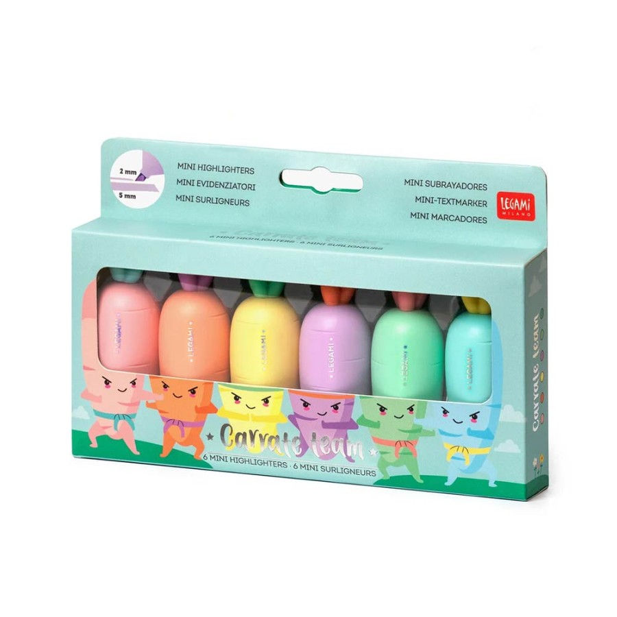 Legami Highlighters Legami Σετ 6 Μίνι Μαρκαδόροι Υπογράμμισης Carrate Team