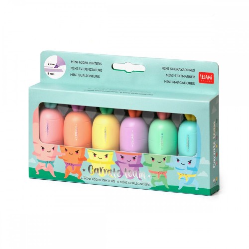 Legami Highlighters Legami Σετ 6 Μίνι Μαρκαδόροι Υπογράμμισης Carrate Team