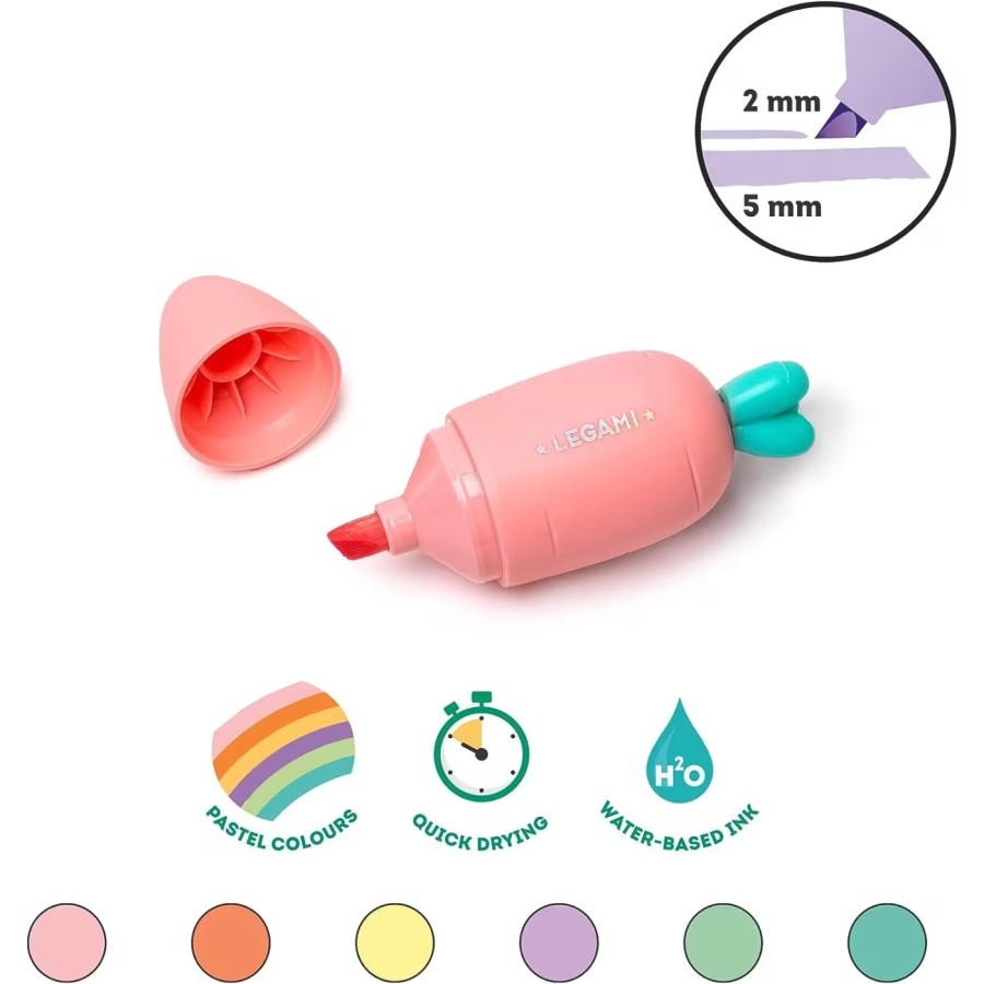Legami Highlighters Legami Σετ 6 Μίνι Μαρκαδόροι Υπογράμμισης Carrate Team