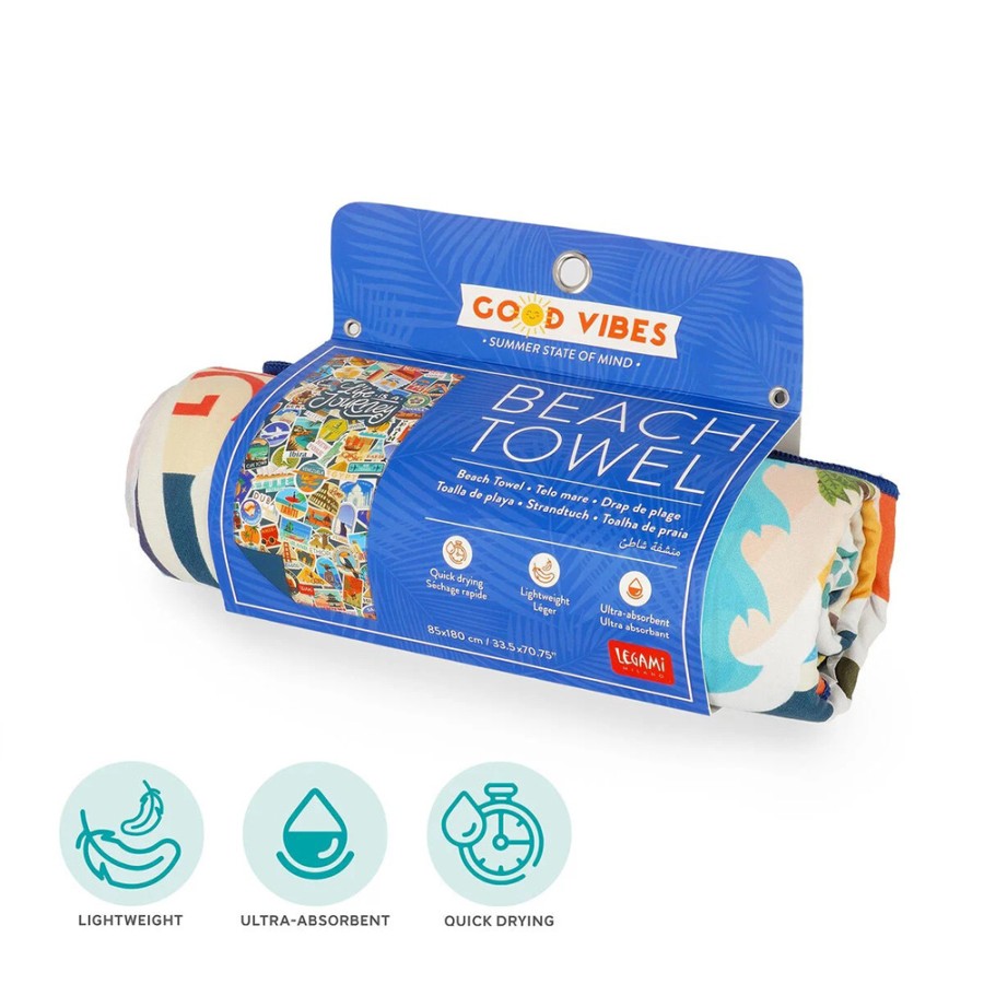 Πετσέτα Παραλίας Legami Travel Stickers 85x180εκ.