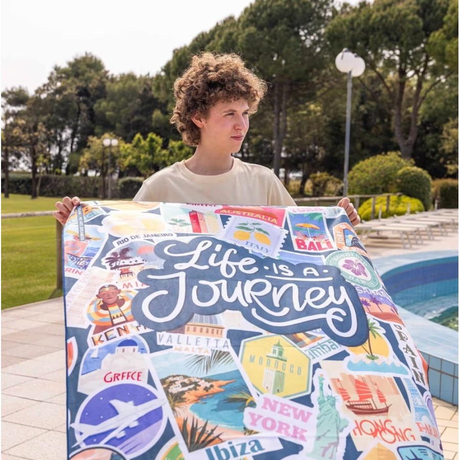 Πετσέτα Παραλίας Legami Travel Stickers 85x180εκ.