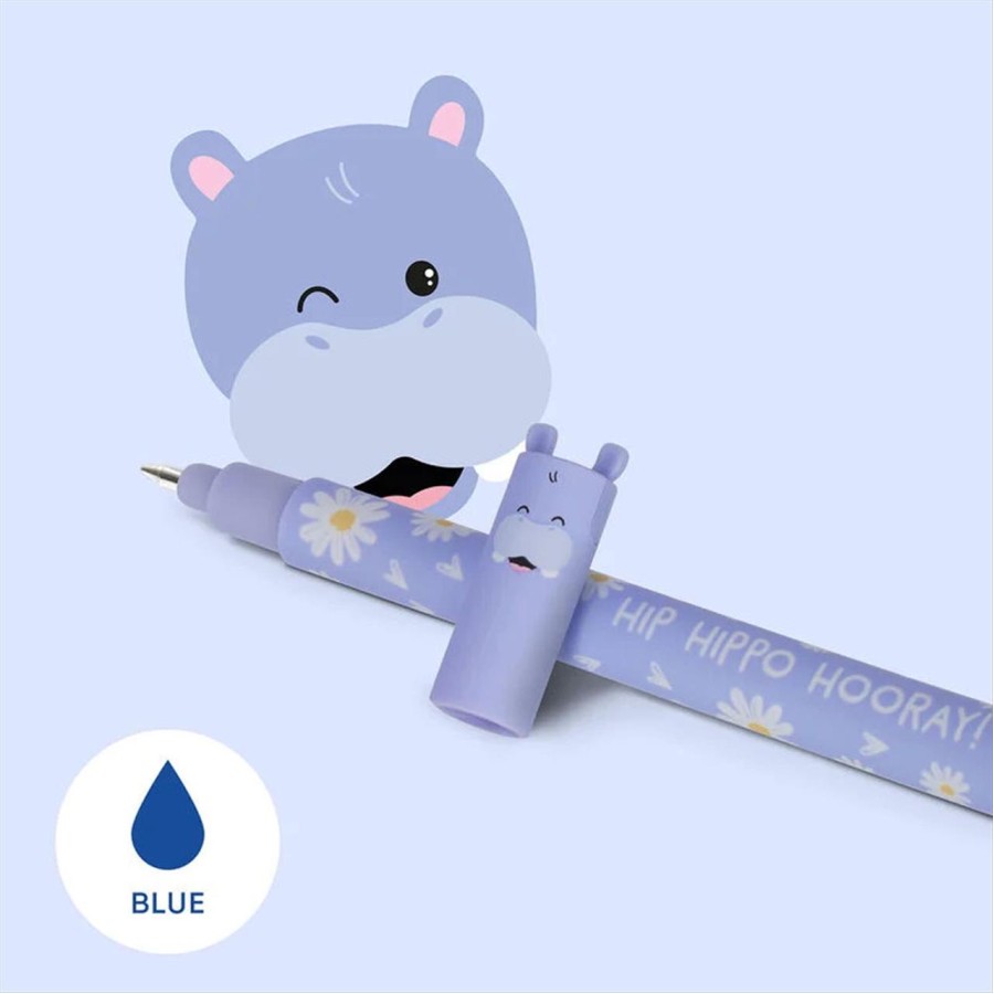 Legami Παιδικό Στιλό Gel 0.7mm με Γόμα με Μπλε Μελάνι Hippo