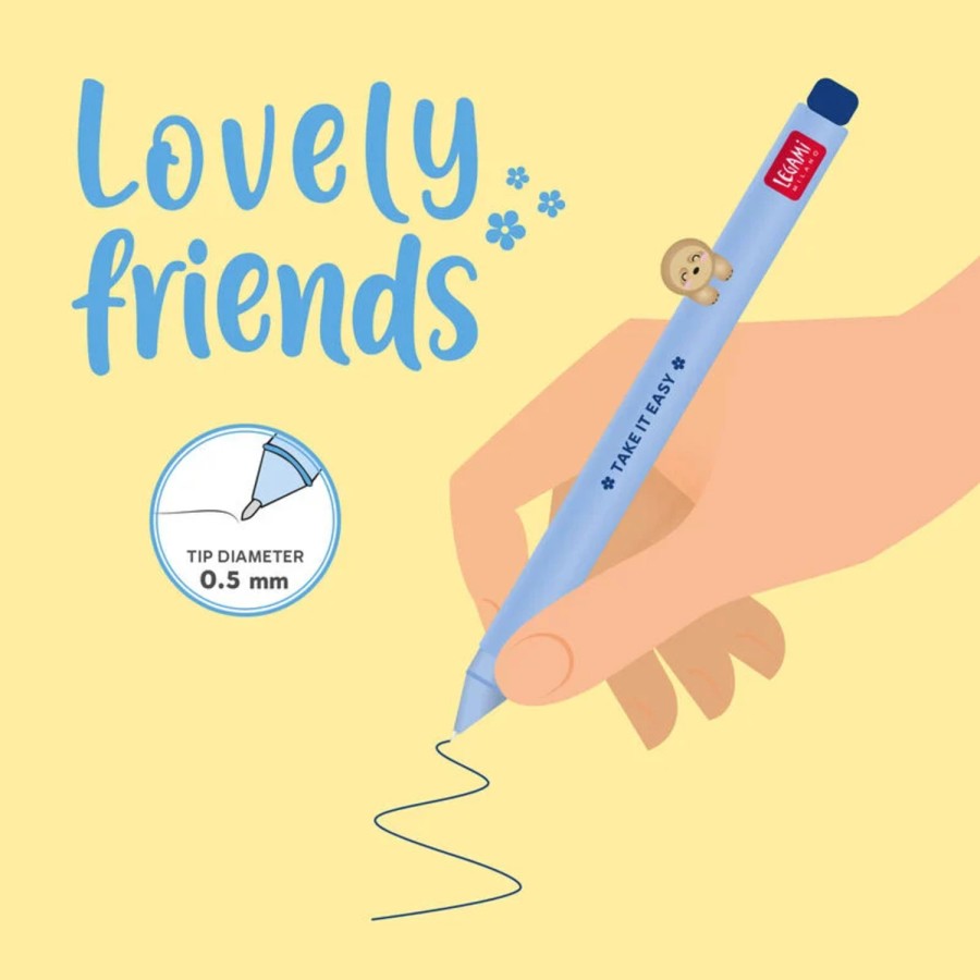 Legami Παιδικό Στιλό Gel 0.5mm Lovely Friends με Μπλε Μελάνι Βραδύπους