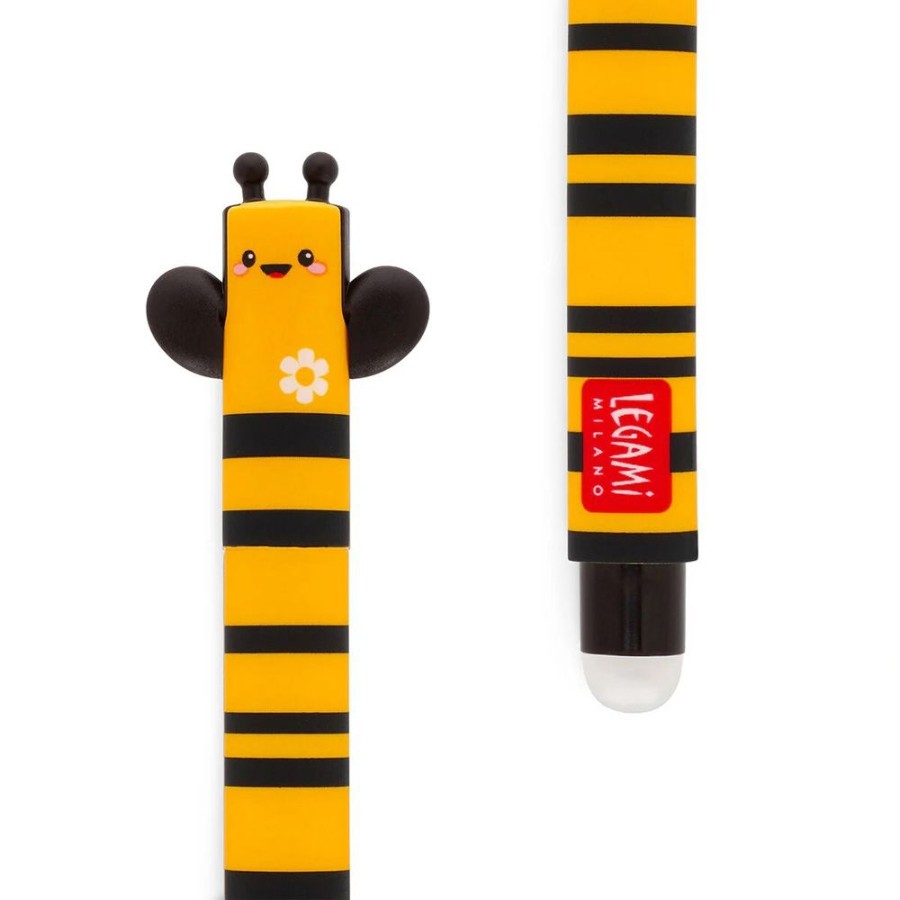 Legami Παιδικό Στιλό Gel 0.7mm με Μαύρο Μελάνι & Γόμα Erasable Black Bee