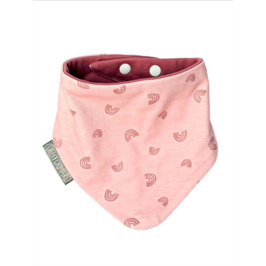 Σετ 2 Σαλιάρες Μπαντάνες Cheeky Chompers Dribble Bib Leopard & Rainbow