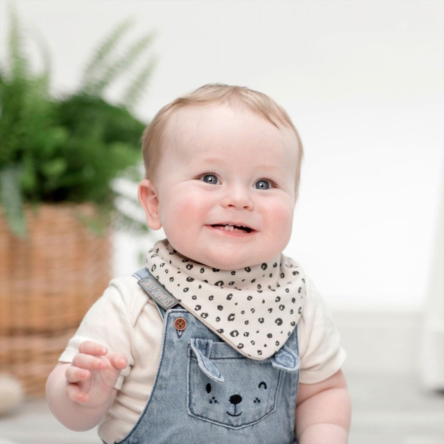 Σετ 2 Σαλιάρες Μπαντάνες Cheeky Chompers Dribble Bib Leopard & Rainbow