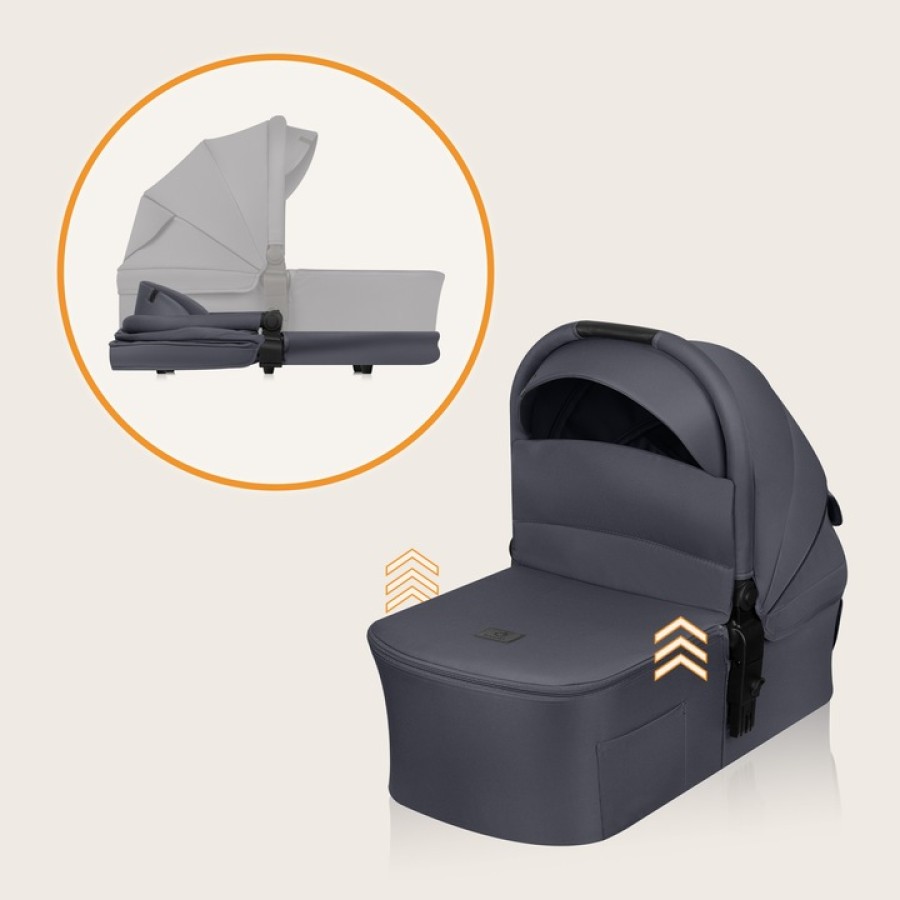 Lionelo Amber Plus Βρεφικό Πολυκαρότσι Καρότσι 3 σε 1 έως 22kg Gray Graphite