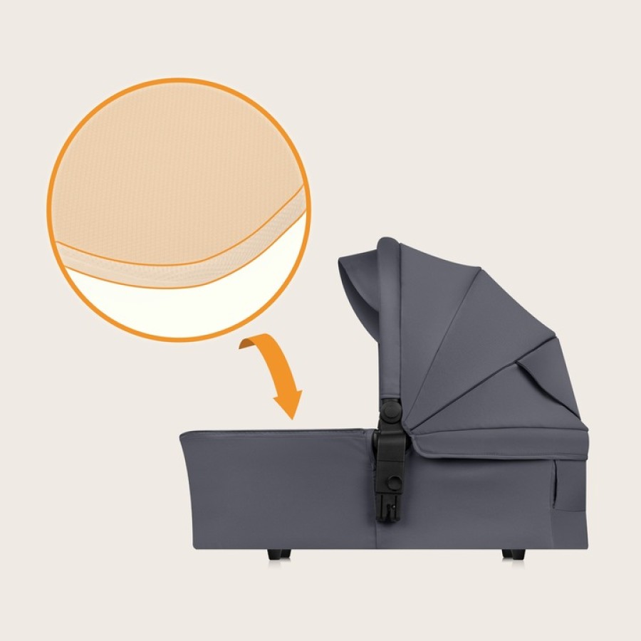 Lionelo Amber Plus Βρεφικό Πολυκαρότσι Καρότσι 3 σε 1 έως 22kg Gray Graphite