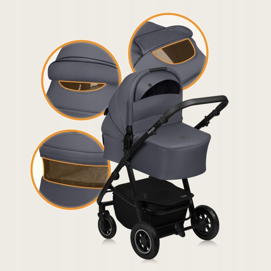 Lionelo Amber Plus Βρεφικό Πολυκαρότσι Καρότσι 3 σε 1 έως 22kg Gray Graphite