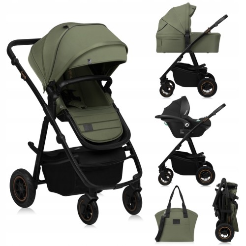 Lionelo Amber Plus Βρεφικό Πολυκαρότσι Καρότσι 3 σε 1 έως 22kg Green Forest