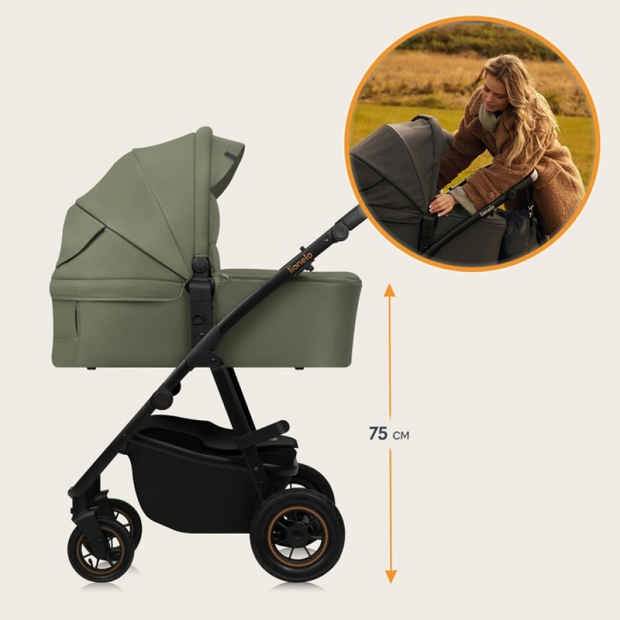 Lionelo Amber Plus Βρεφικό Πολυκαρότσι Καρότσι 3 σε 1 έως 22kg Green Forest
