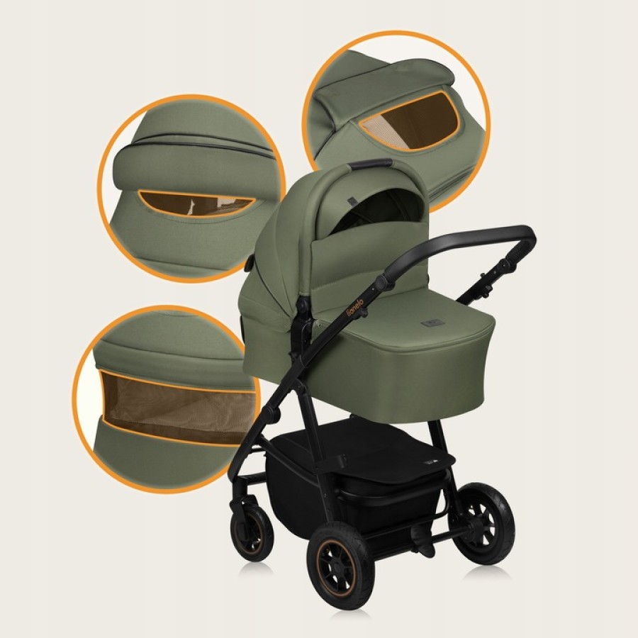 Lionelo Amber Plus Βρεφικό Πολυκαρότσι Καρότσι 3 σε 1 έως 22kg Green Forest