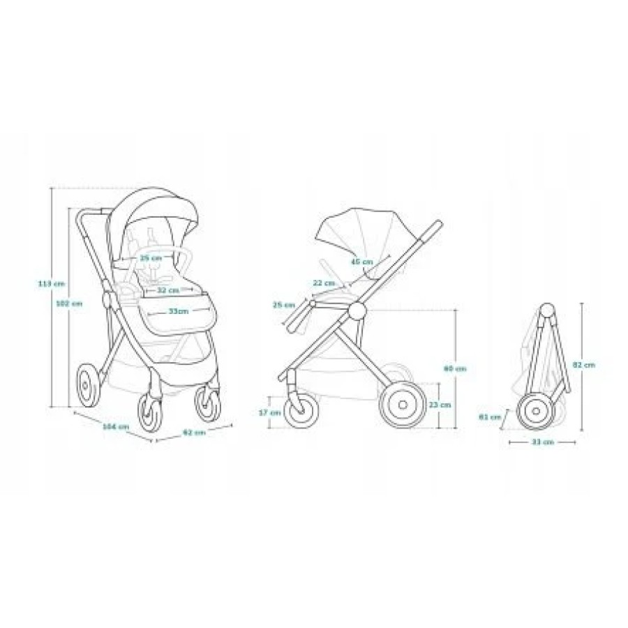 Lionelo Amber Βρεφικό Πολυκαρότσι Καρότσι 3 σε 1 έως 22kg Gray Graphite