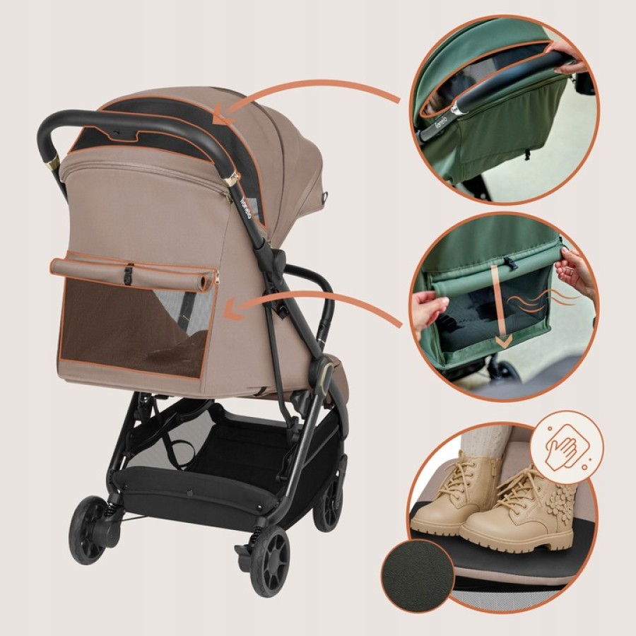 Lionelo Bess Ελαφρύ Καρότσι για Παιδιά έως 22kg Beige Sand