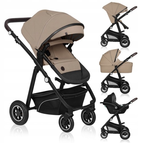 Lionelo Bianka Πολυκαρότσι Καρότσι 3 σε 1 έως 22kg Beige Sand