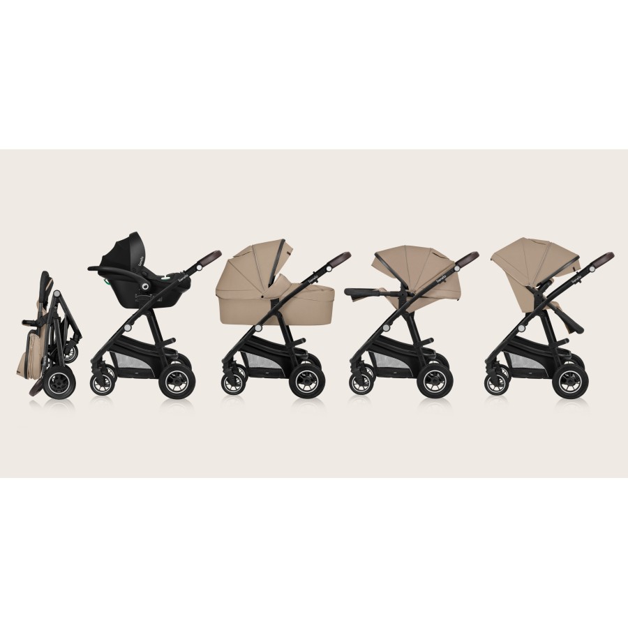 Lionelo Bianka Πολυκαρότσι Καρότσι 3 σε 1 έως 22kg Beige Sand