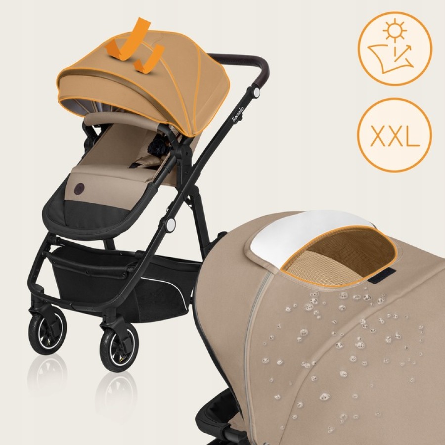 Lionelo Bianka Πολυκαρότσι Καρότσι 3 σε 1 έως 22kg Beige Sand