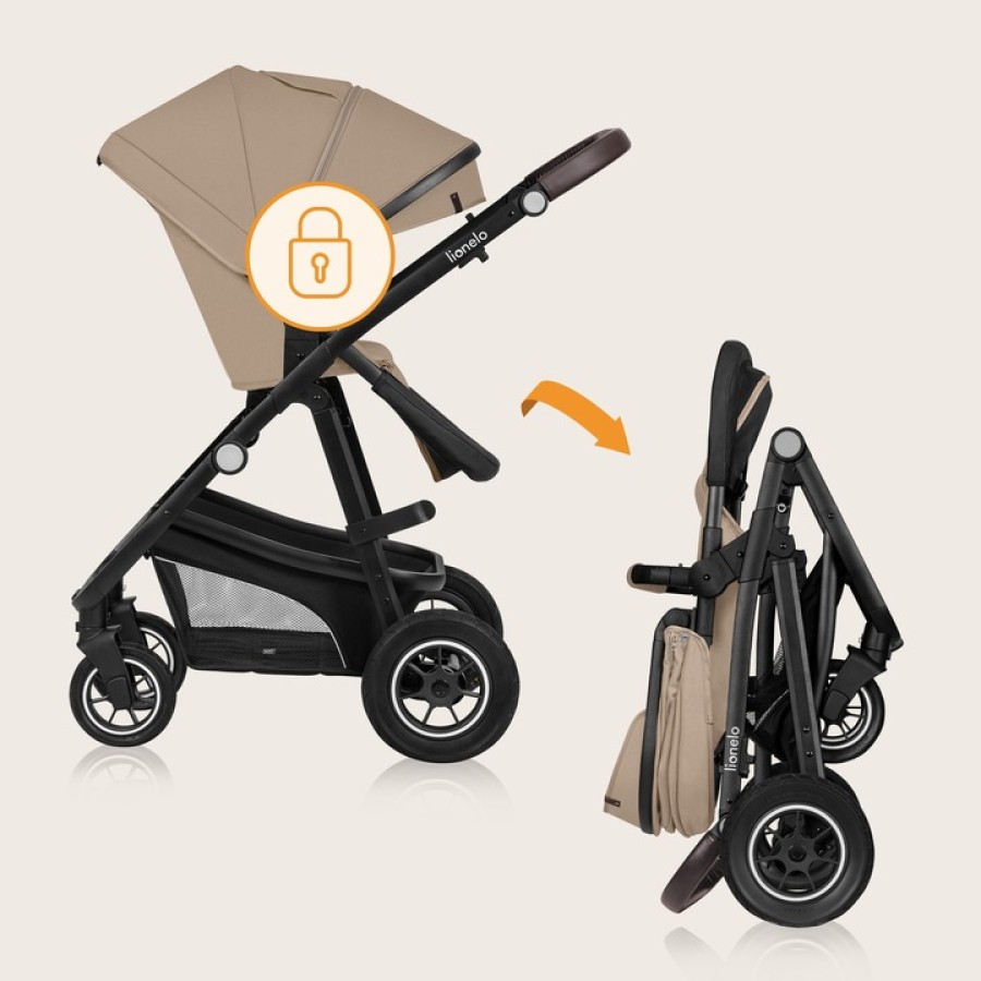Lionelo Bianka Πολυκαρότσι Καρότσι 3 σε 1 έως 22kg Beige Sand