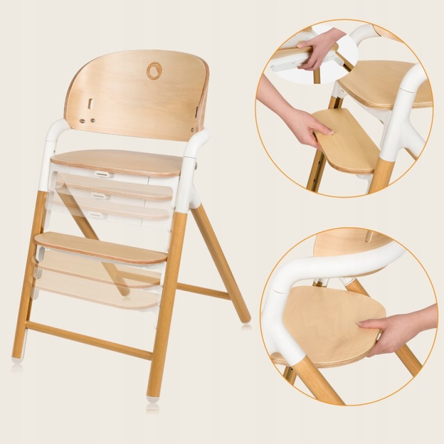 Lionelo Celia Παιδικό Καρεκλάκι Φαγητού 3 σε 1 White Natural Wood